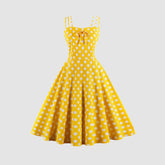 Vestido de tirantes con estampado de lunares